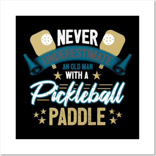 Funny Pickleball Player Gift Old man Posters and Art